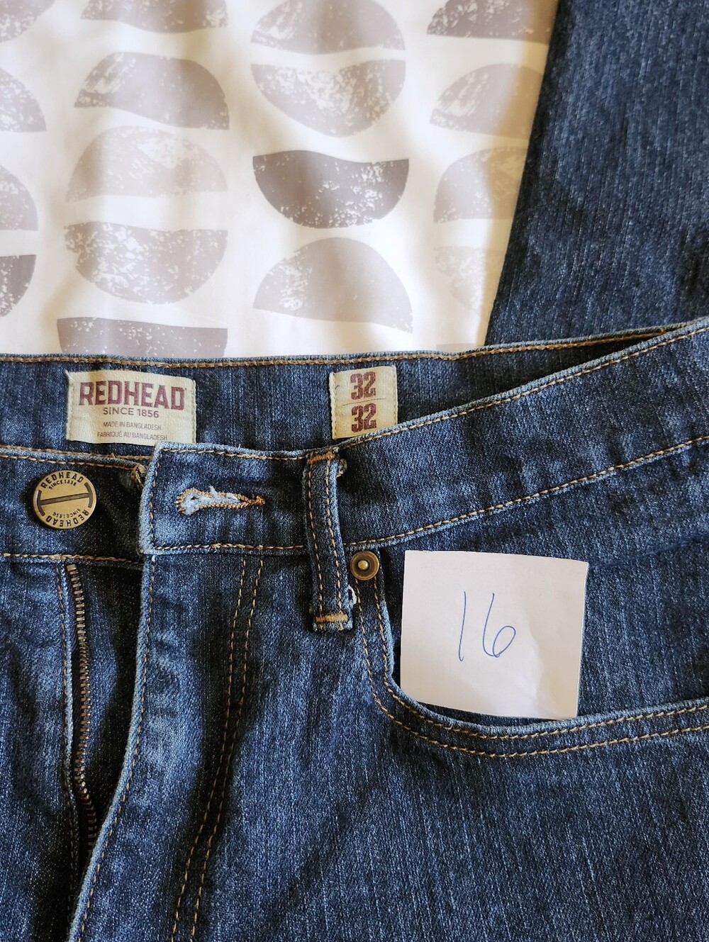 32 32 RedHead Dark Blue Denim Jeans